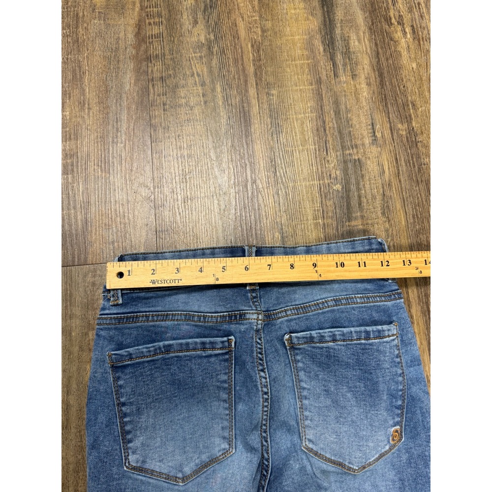 Indigo Rein Skinny Jeans Sz 7 Blue Distressed Ripped High Rise Medium Wash Denim - Picture 4 of 10